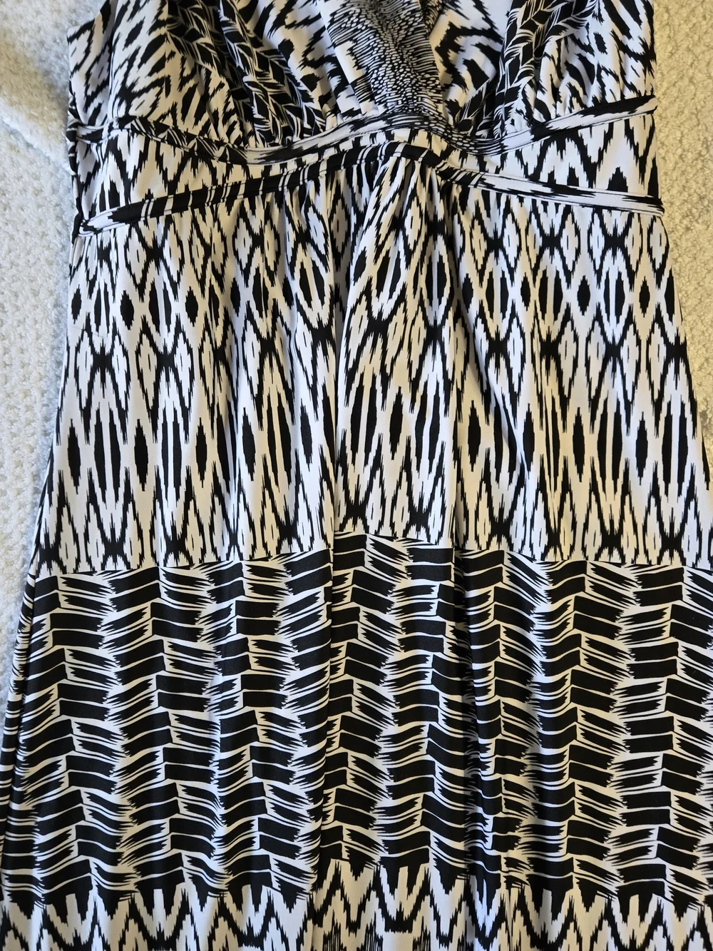 Metaphor Black and White Geometric Maxi Skirt